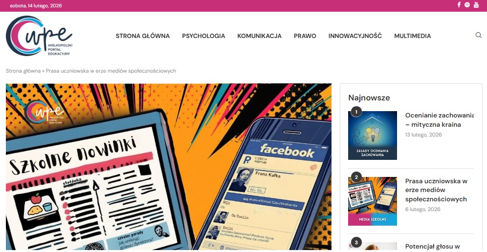 Wielkopolski Portal Edukacyjny: Prasa uczniowska w erze mediów społecznościowych
