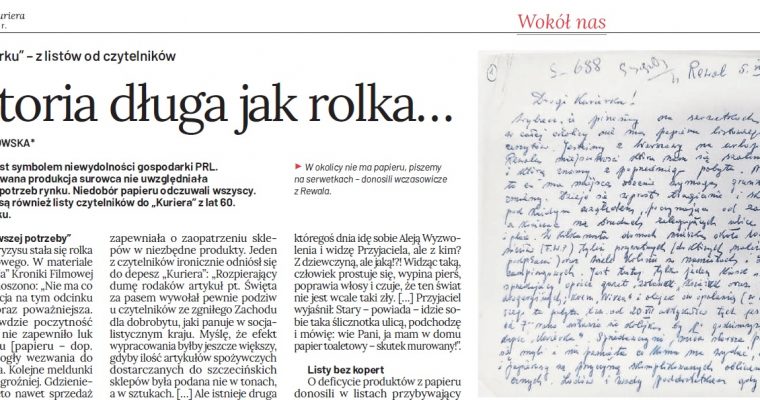 Historia długa jak rolka… „Drogi Kurierku” – z listów od czytelników